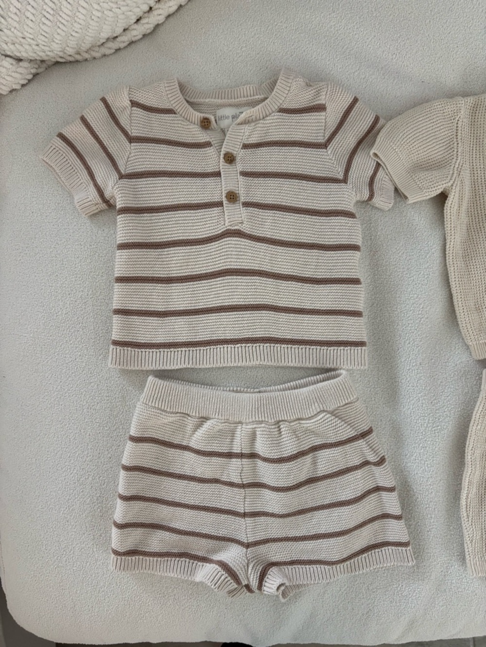 Carter's Beige and Brown Knit Kids Matching Sets - Picture 2 of 6
